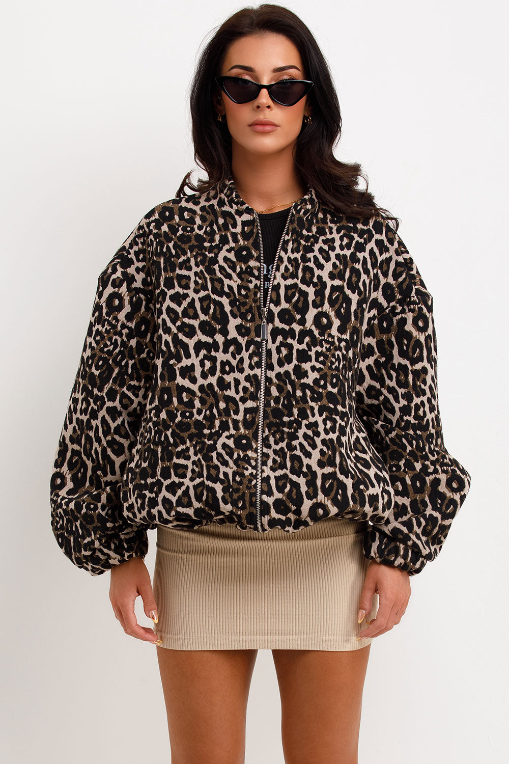 Vellora Retro Leopard Print Manteau