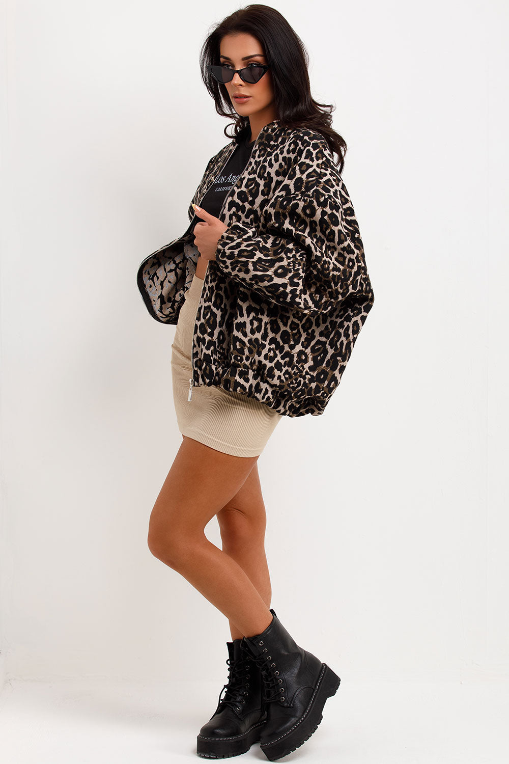 Vellora Retro Leopard Print Manteau