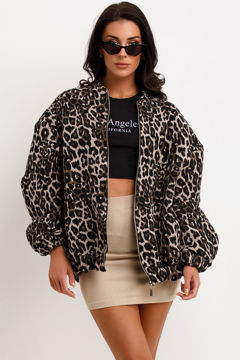 Vellora Retro Leopard Print Manteau